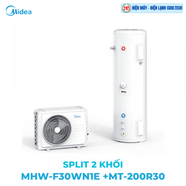 Máy bơm nhiệt Midea 2 khối 200 lít - MHW-F30WN1E +MT-200R30