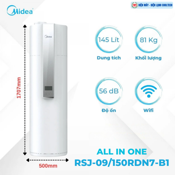 Máy bơm nhiệt Midea RSJ-09/150RDN7-B1 All in one